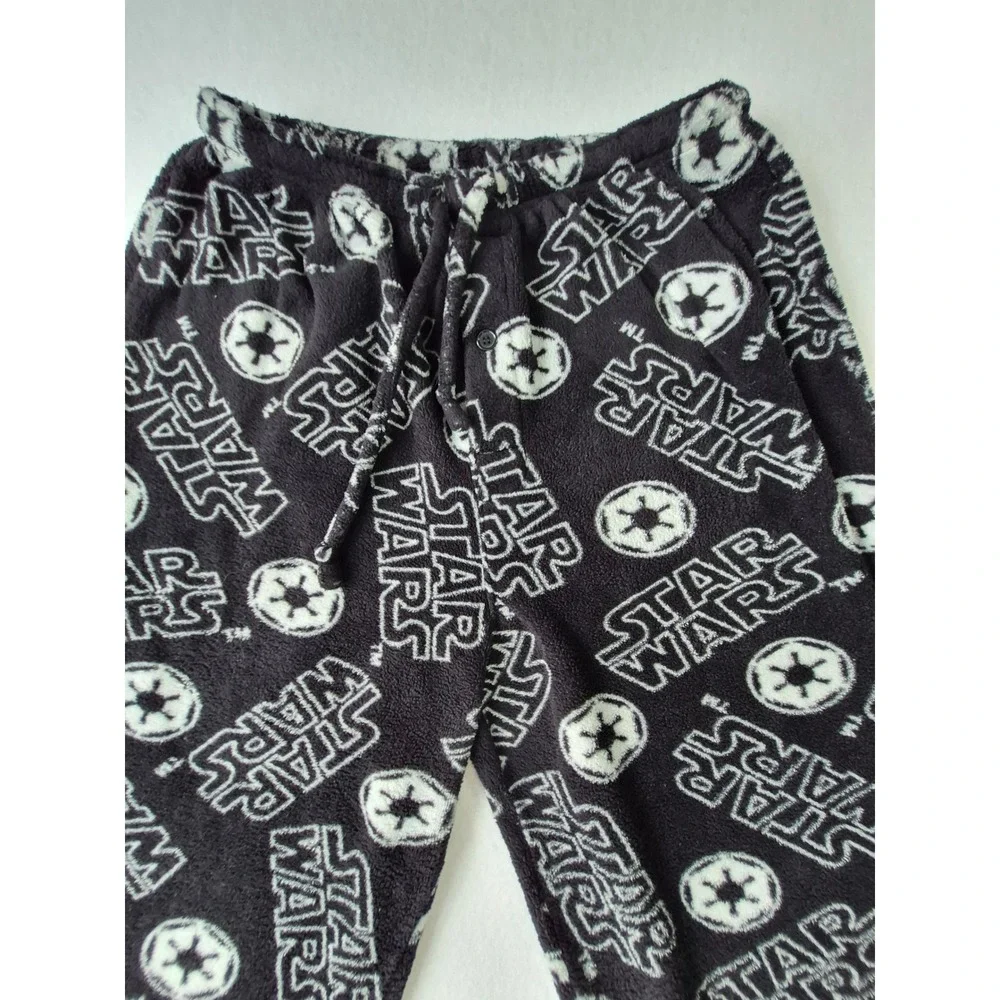 Star Wars Mens Imperial Galactic Empire Fleece Pajama Pants Black White Lounge